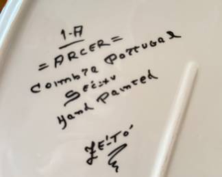 Vintage Hand-Painted Portuguese Porcelain Plate. Photo 2 of 2.