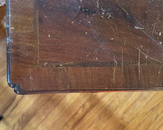 Antique Mahogany Queen Ann Side Table with Cabriole Legs. Circa 1740. Measures 31"W x 20" D x 28" H. Photo 3 of 4.