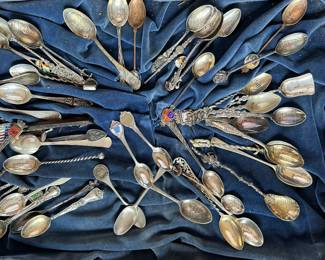 Sterling Silver & Silver Plate Souvenir Tea Spoons.