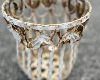 White Washed Metal Planter.