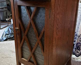 Vintage Side Table / Cabinet with Hidden Pull Out Tray. Great As Is But Paint For A Modern Coastal Look & Feel. Ask Us For Resources! Photo 2 of 4.