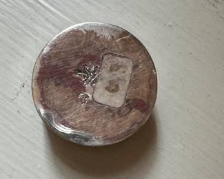 Small Round Mexican Silver Snuff Box. Photo 3 of 3.