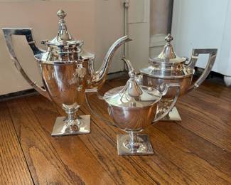 Sterling Silver Tea Set: Coffee, Tea, Creamer & Sugar. Photo 1 of 2.