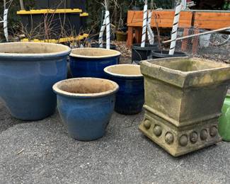 Assorted Glazed Ceramic Planters.