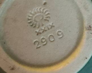 Celadon Ceramic Vase Stamped XXIX 2909. Photo 2 of 2.