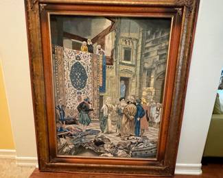 Persian rug framed