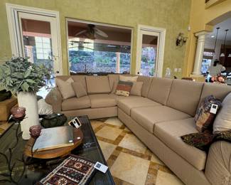 Beige, sectional sofa