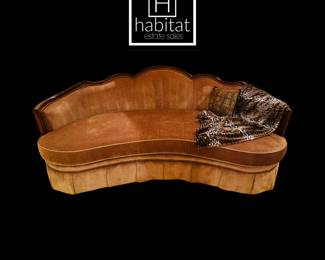 Velvet curved sofa