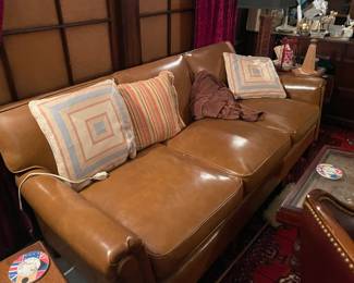 . . . tan leather couch