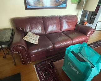 . . . brown leather couch