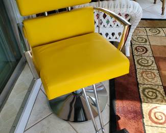 Baasha yellow and chrome barber or beauty chair in excellent condition