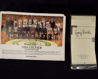 1984 Celtics Team Photo George Brett Autograph