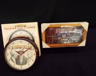 Three Stooges Wall Clock NASCAR 50th Anniv. Clock