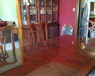 6-chair dining table with china cabinet