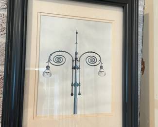 Black and white framed print.