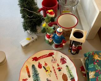 Anthropology Christmas plates (set of four). 