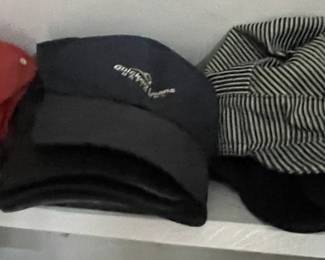 Baseball caps.