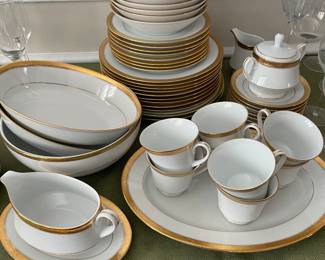 Beautiful set of Noritake “Signature Gold” China - service for eight with accessories. Some pieces missing. 