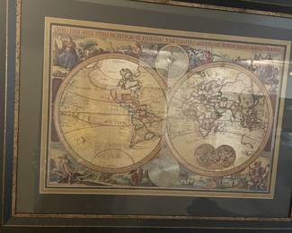 Vintage wall map.