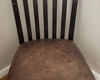 Pair of nice slatted chairs. 