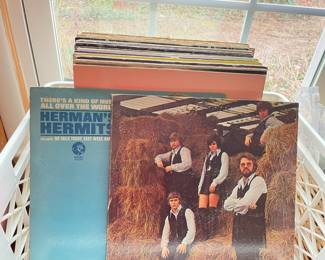 Small selection of record albums.