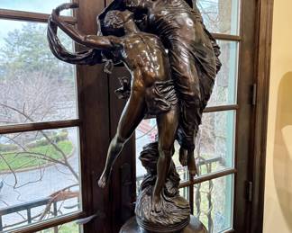 "La Danse" bronze statue by Eugene Marioton (French 1857-1933) 32" tall (without base)