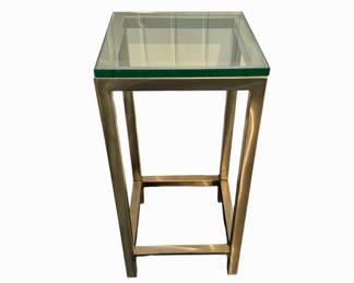 Chrome table with glass top