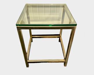 Chrome table with glass top