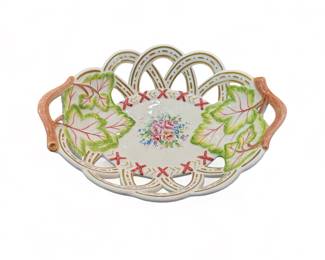 Italian reticulated oval bowl by Jeanne Reed