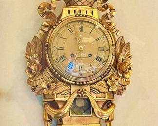 Antique Guilded Swedish Clock by Philip Jansson, Stockholm