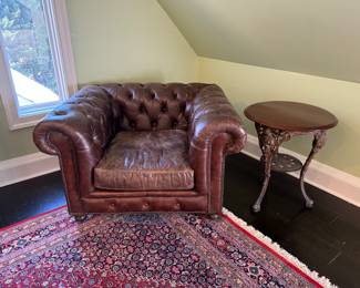 Pair of Restoration Hardware - Kensington vintage cigar Leather Chairs