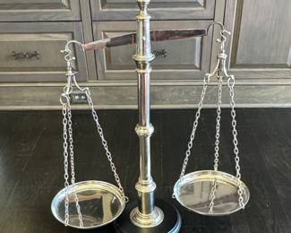 Large ZGallerie Polished Nickel Balance Scale - 36" tall