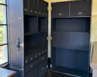 Restoration Hardware - Mayfair Steamer Trunk Secretary - shelf on right side folds down to make a desk