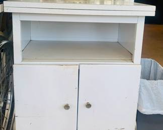 Vintage Metal White Cabinet w/ Folding top