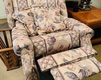Floral Recliner - Reclined