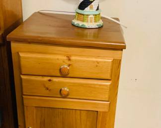 Narrow Oak Table w/ Cabinet