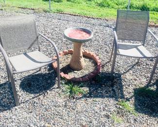 Birdbath / Patio Chairs