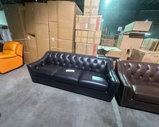 Tufted Vegan Leather sofas $600