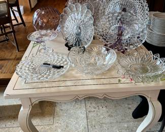 Crystal, White Hand Painted Table