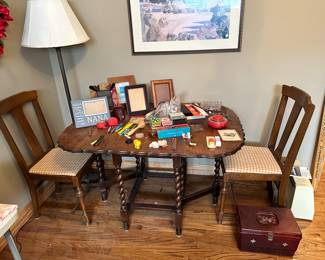 Drop Leaf Table with 2 Chairs, Frames, Sewing Notions