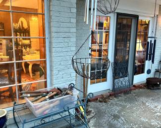 Hanging Baskets, Tea Cart, Gardening Tools