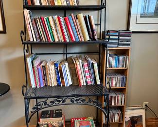 Bakers Rack, Cookbooks, CDs, Albums