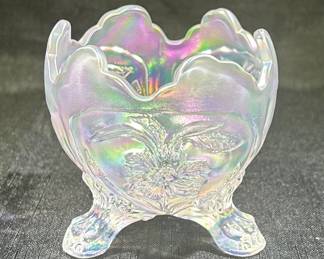 Vintage Imperial Glass Opalescent Everglades Footed Bowl