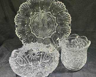 Anchor Hocking Deviled Egg Plate, Saw Tooth Pattern Serving Bowl, Vintage Spooner