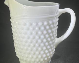 Anchor Hocking Hobnail Milk Glass Pitcher 