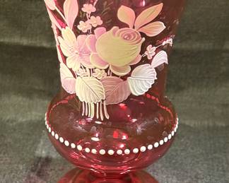 Cranberry Glass Vase 