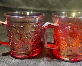 Imperial Glass Red Robin Mug in Sunset Ruby