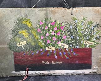 Handpainted Slate Tile