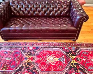 Leather Chesterfield Settee