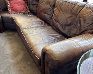 Leather corner sectional sofa